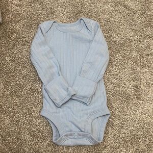 Light blue ribbed onesie